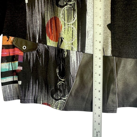 Michael Tyler Geometric Print Artsy Lagenlook Mixed Textiles Tunic Blouse Sz XL - Picture 11 of 11